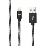 C ble USB/Lightning nylon tressé 2m - noir & blanc + de longueur + de confort