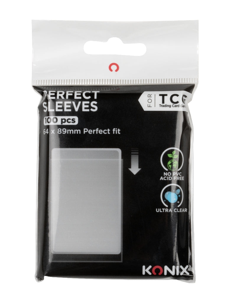 Protege-cartes - KONIX - Perfect Sleeves - 100 pochettes - Compatible Magic The Gathering, Pokémon -Transparent