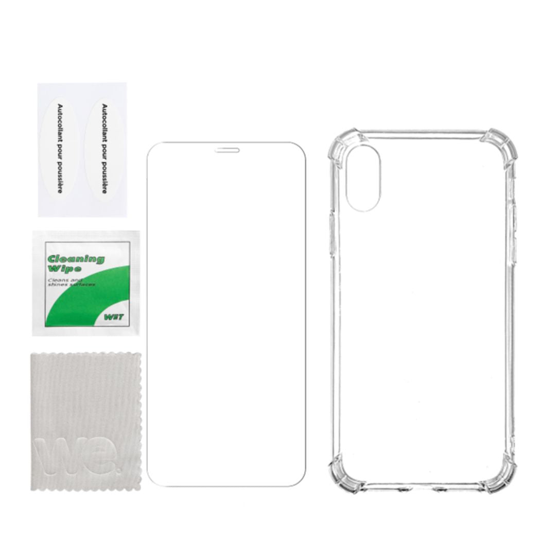 WE PACK verre trempé et coque de protection transparente IPHONE XR