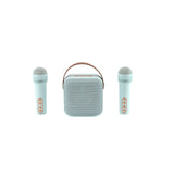 WE POP Mini enceinte karaoké + poignée, BT 5.4, rechargeable, 2 micros avec 5 so