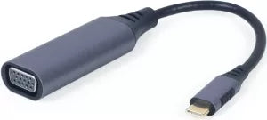 CïÂ¿Â½ble Convertisseur CableXpert USB C vers VGA M/F 20cm (Gris)