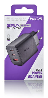Chargeur secteur NGS Era 2x USB-C + 1x USB-A 65W (Noir)