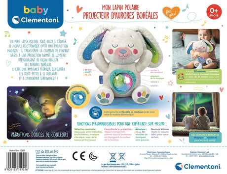 CLEMENTONI - Mon Lapin Polaire - Projecteur d'Aurores Boréales