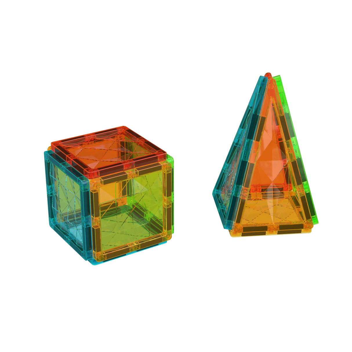 Tuiles magnétiques - GEOMAG - Tiles Gems 4101 - 32 pieces - Formes géométriques - Effet cristal