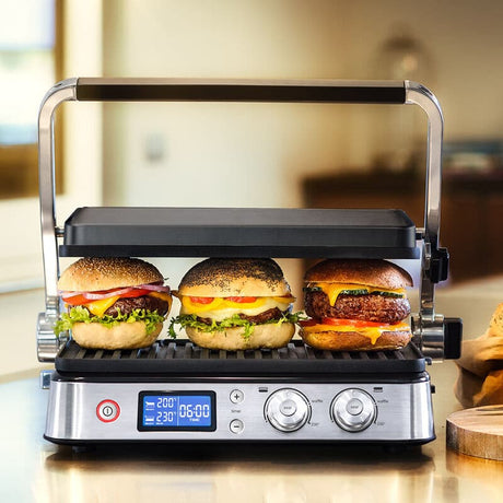 Grill multifonctions - BRAUN - Multi Grill 9 - 2000 W - 3 positions de chauffe - Noir / Acier