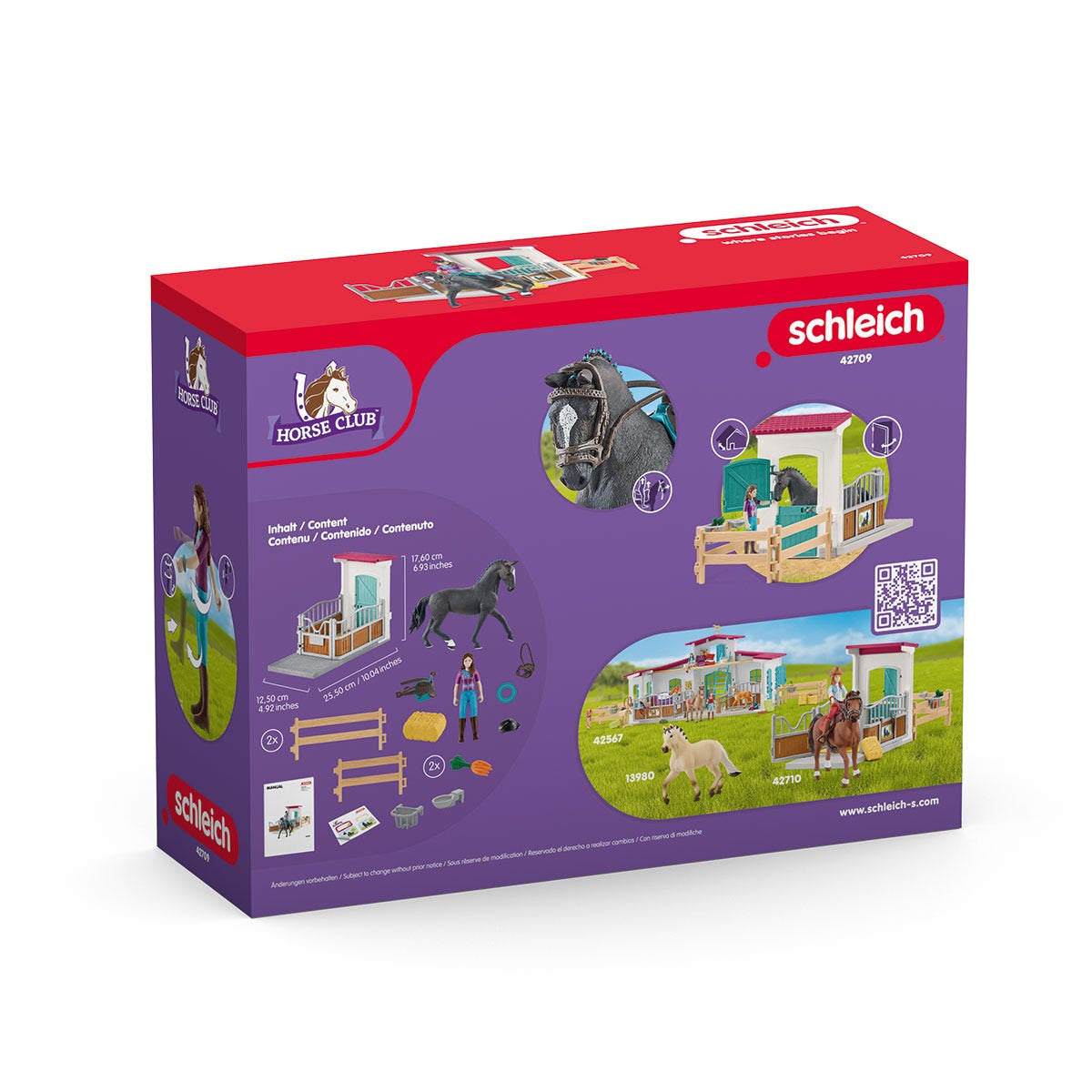 Horse Box Lisa et Storm, Figurine cheval et accessoires, SCHLEICH 42709 Horse Club, des 5 ans