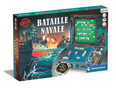 CLEMENTONI - Bataille Navale - Jetons magnétiques et navires en 3D - Jeu de logique - 2 personnes