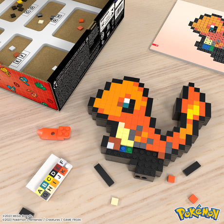 MEGA-Pok?mon-Salam?che-Coffret de construction r?tro 349 pi?ces - MEGA Pok?mon - HTH76