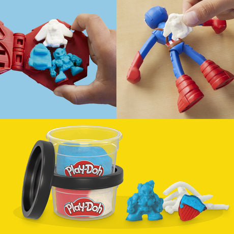 Play-Doh Captain America, coffret Bouclier tamponneur avec figurine flexible, accessoires et pâte a modeler, des 4 ans, Marvel