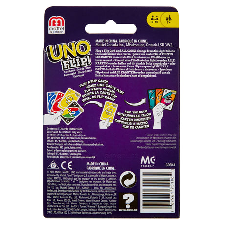 Mattel Games - Uno Flip Side - Jeu de cartes Familles - 7 ans et + GDR44