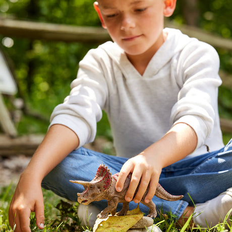Figurine Tricératops réaliste - Figurine dinosaure authentique de l'ere Jurassique, Schleich 15000 Dinosaurs, Des 4 ans