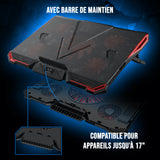 Refroidisseur Gamium pour PC jusqu'à 17'' - 5 ventiltateurs Leds rouge et 2 port