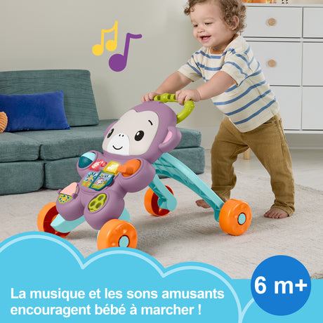 Fisher-Price - Mon Trotteur Singe Violet - Musique, lumieres et activités - Fisher-Price - JGW90
