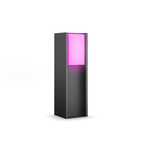 Borne lumineuse basse - PHILIPS HUE - Turaco - Gris anthracite - IP44 - Lumiere blanche et colorée - 1100 lumens