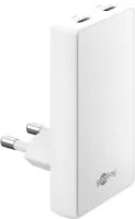 Chargeur secteur Goobay Fast Charger 90ïÂ¿Â½ Flat 2x USB-C 45W (Blanc)
