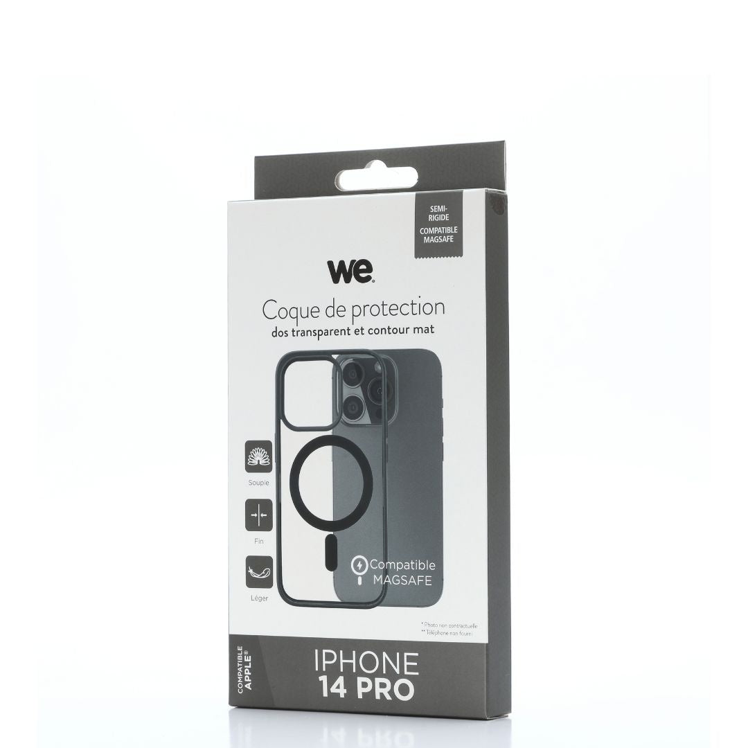 We Coque de protection RUBBER APPLE IPHONE 14 PRO - Dos transparent contour mat