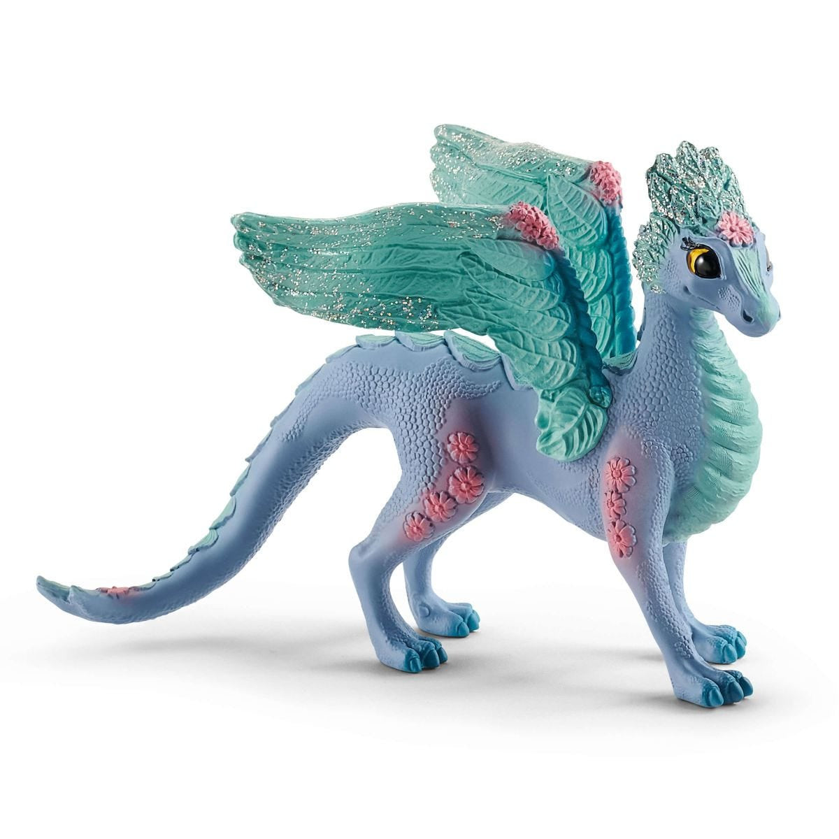 Figurines Dragon Fleuri avec son petit, Coffret Schleich 70592 Bayala, Des 5 ans