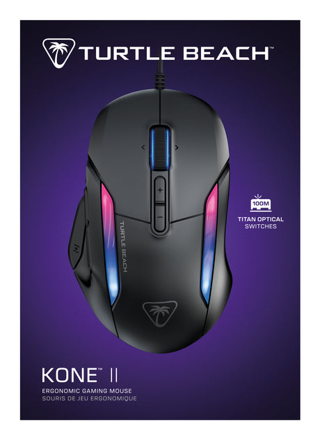 Souris gaming sans fil - Turtle Beach Kone™ II - Ultra légere - Noir, 26 000 DPI, 23 fonctions personnalisables