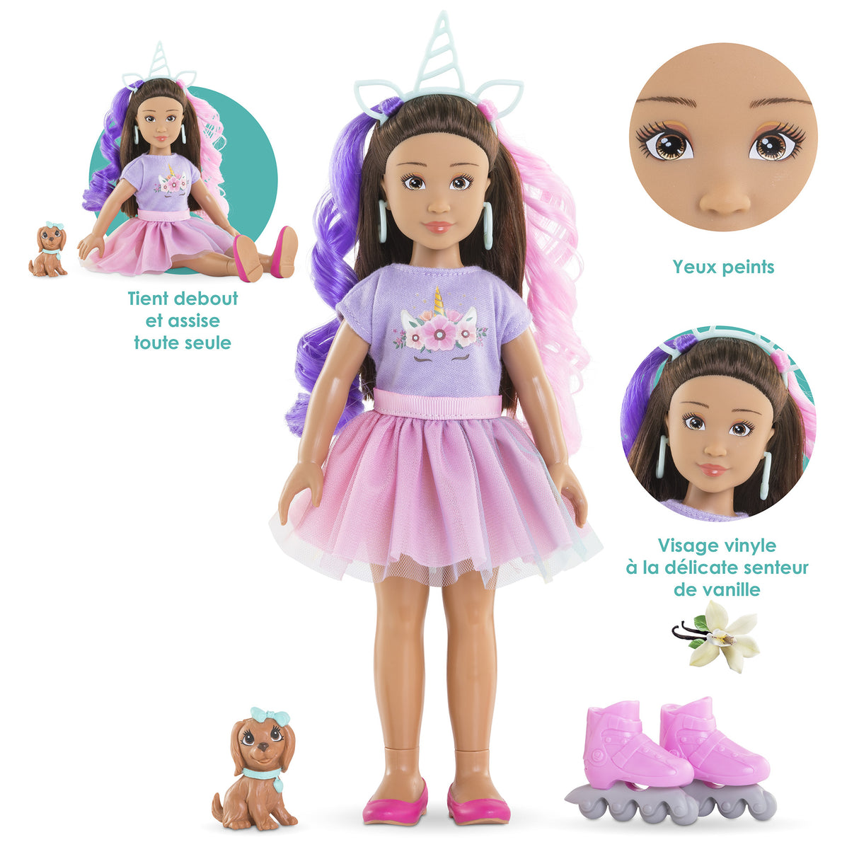 Poupée mannequin - COROLLE - Luna Licorne - 28 cm - 4 accessoires - Mixte