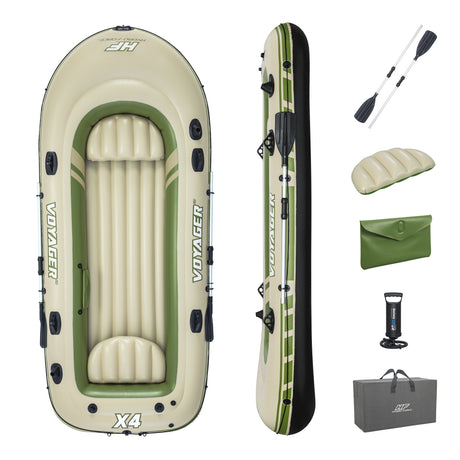 BATEAU GONFLABLE VOYAGERA© X4 SET HYDRO-FORCEA©, 350 X 145 CM, 4 ADULTES