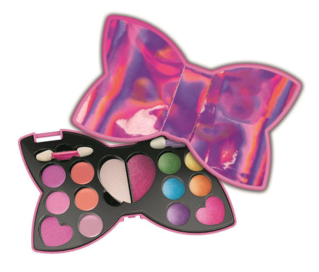 CLEMENTONI - Trousse Noeud-Papillon - Palette de maquillage pour enfant - Fards paupieres, brillants levres, éponge, pinceaux - 6 ans