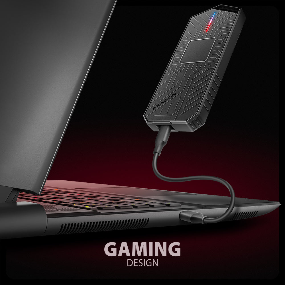 Boitier externe USB-C 3.2 Axagon EEM2-GAM - S-ATA/NVMe M.2 Type 2280 (Noir)