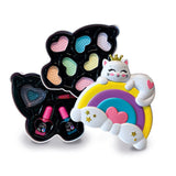 Clementoni - Coffret Maquillage Arc-en-ciel - 2 palettes fards a paupieres, rouge a levres et vernis a ongles - Dés 6 ans