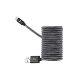 C ble USB/Lightning nylon tressé 2m - noir & blanc + de longueur + de confort