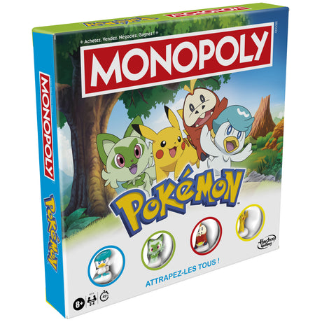 Monopoly Pokémon, jeu de société de plateau, 2 a 4 joueurs, jeux pour enfants et fans de Pokémon, env. 45 minutes, des 8 ans