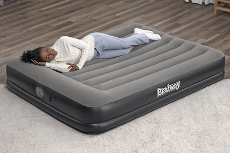 Matelas gonflable - BESTWAY - 671BU - Tritech Queen - 2 places, pompe USB intégrée, 2,03 m x 1,52 m x 36 cm