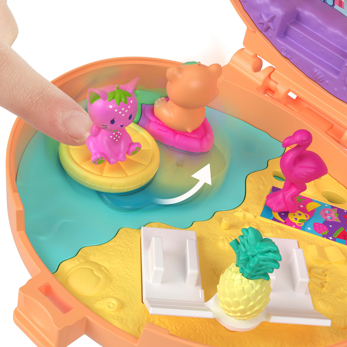 Coffret Polly Pocket - MATTEL - JKC79 - Peluche amovible - Hamac oscillant - Porte-clé transportable
