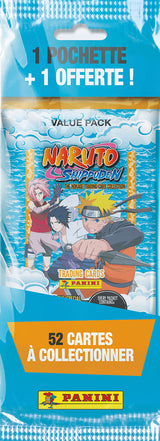 Fat pack 1 poch achetée + 1 offerte - PANINI - Naruto - 52 cartes