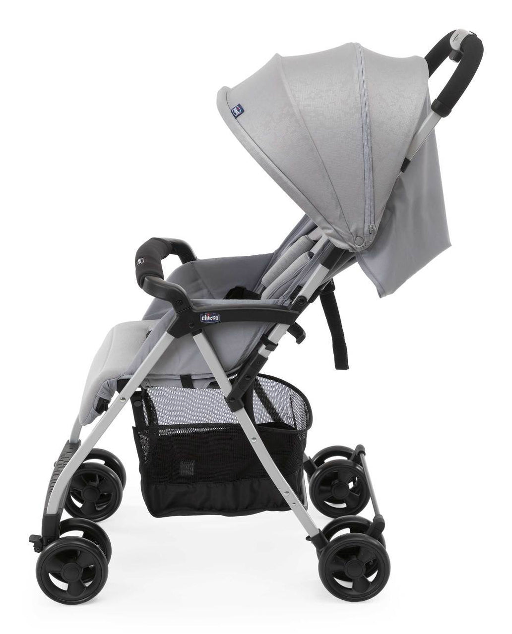 CHICCO Poussette compacte Ohlala 3 -  Des la naissance - Jusqu'a 15kg - Dossier inclinable - Arceau de sécurité - Grey mist