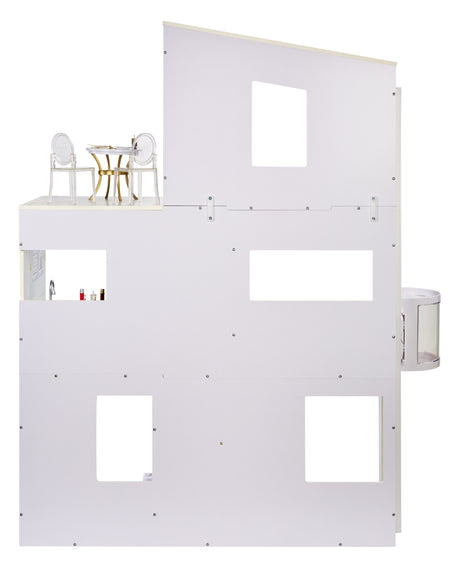 Rainbow High Townhouse - Maison en bois 3 étages et 6 pieces - Ascenseur fontionnel et meubles mobiles