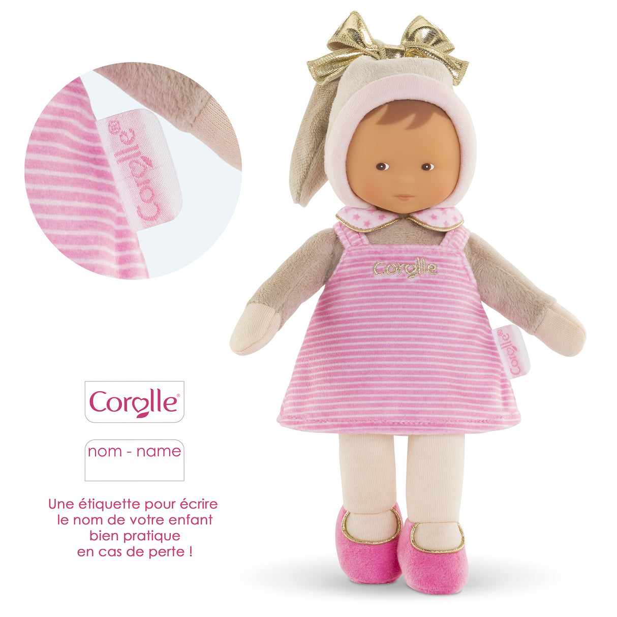 Mon Doudou COROLLE - Miss Rayée Reves d'Etoiles - 25 cm - petite poupée - senteur de vanille - des la naissance