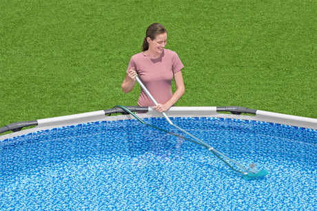Kit de nettoyage piscine jusqu'a 3,96m - Bestway - Aquaclear - épuisette et tete d'aspirateur