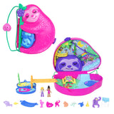 Polly Pocket-La Famille des Paresseux-Coffret 2 en 1, jouet de voyage HRD40