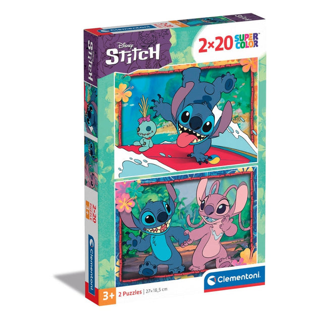 Puzzle Stitch 2x20 pieces, Pour enfants a partir de 3 ans, Theme dessins animés, CLEMENTONI