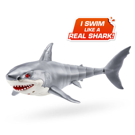 Jouet Interactif - ZURU - Shark Attack Robo Alive - Grand requin blanc avec mouvements réalistes et yeux brillants