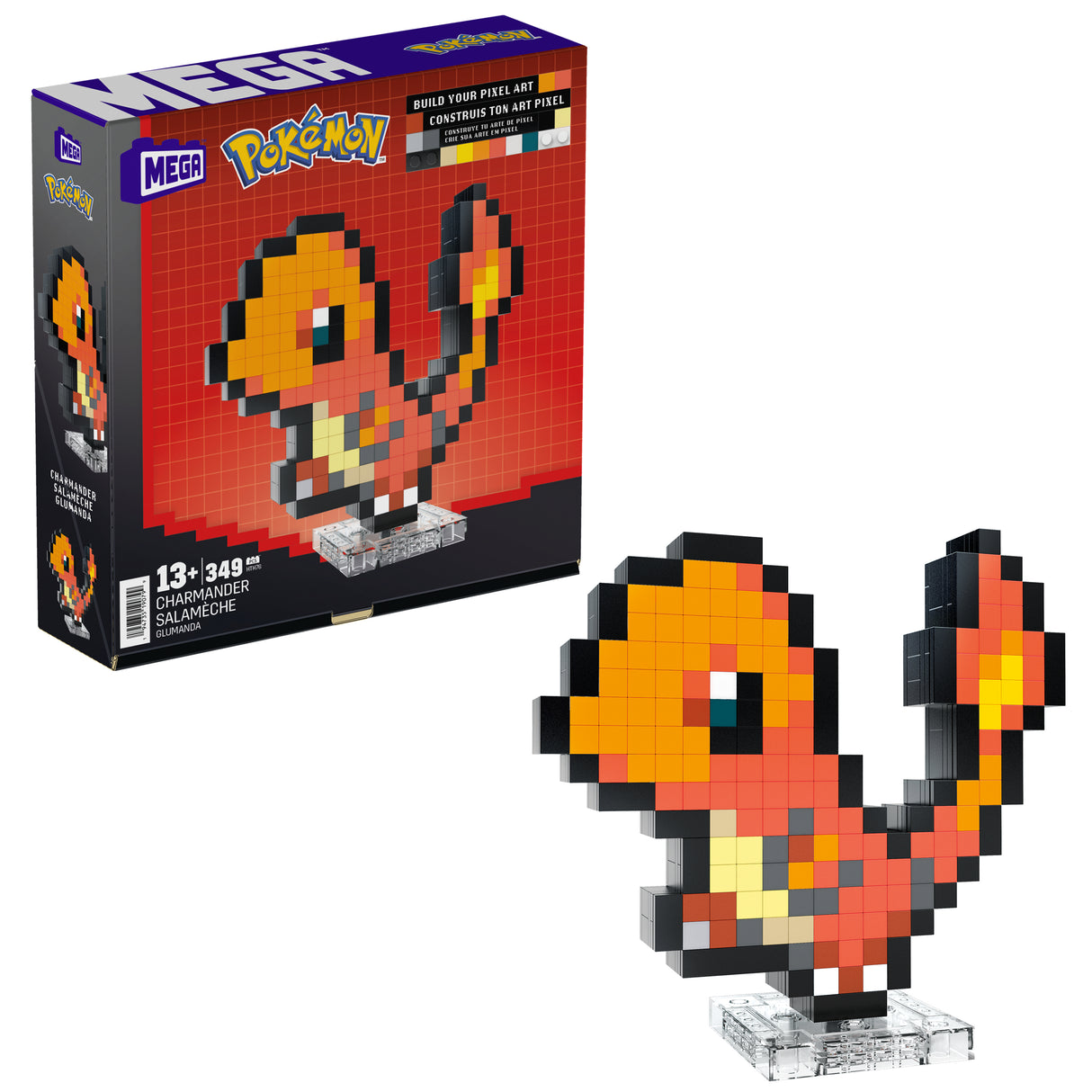 MEGA-Pok?mon-Salam?che-Coffret de construction r?tro 349 pi?ces - MEGA Pok?mon - HTH76