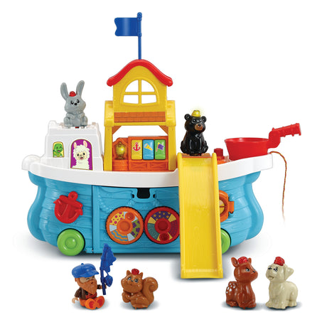 VTECH TUT TUT ANIMO - SUPER BATEAU TOBOGGAN - Jouet pour enfant de 1 a 5 ans avec 5 animaux et un pecheur inclus