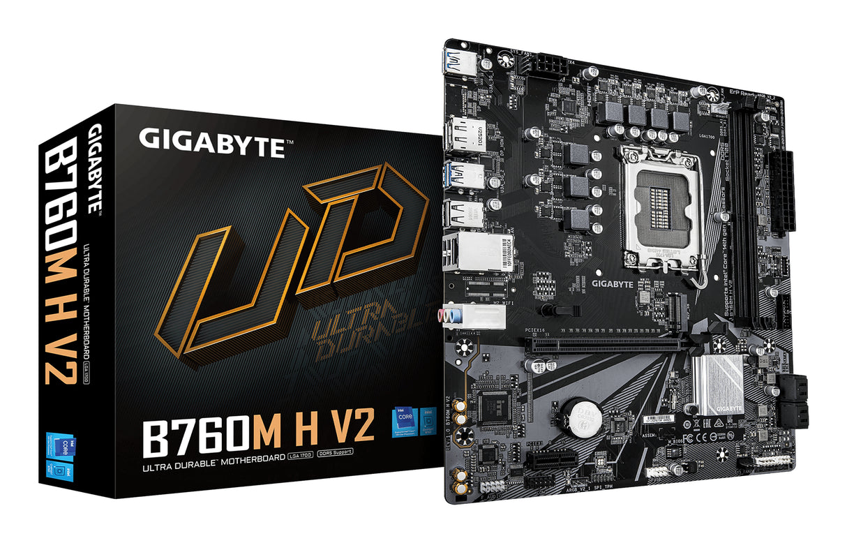 Carte mere - GIGABYTE - B760M H V2 - Format Micro-ATX - Chipset Intel B760 - DDR5