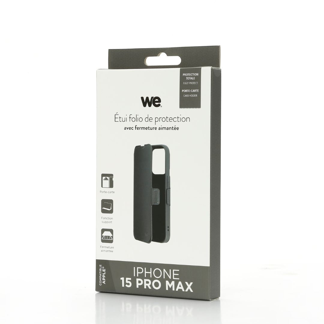 WE Etui folio FERMETURE AIMANTEE APPLE AIPHONE 15 PRO MAX