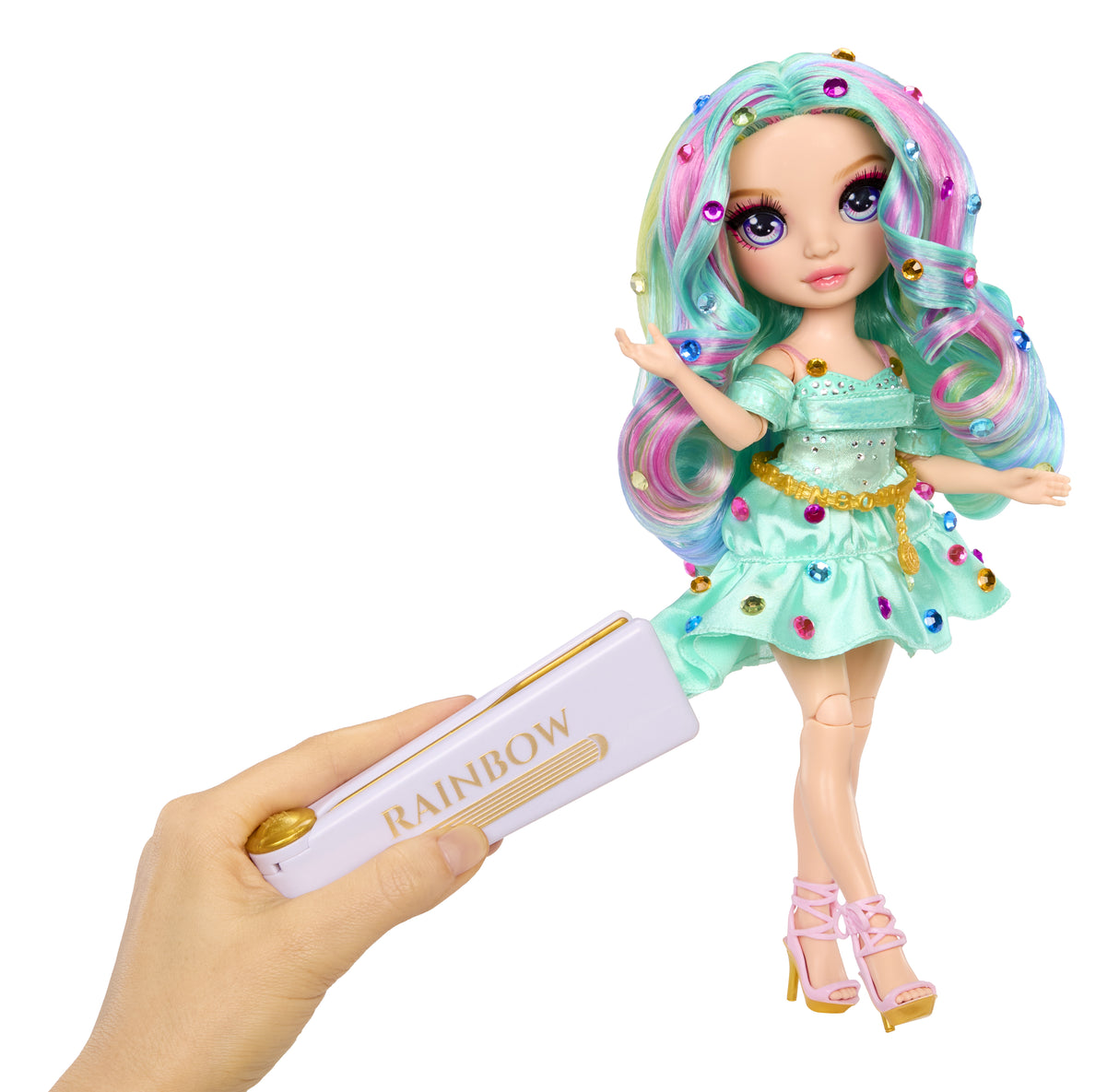 Rainbow High - Poupée Mannequin Be Dazzling - Celine Turquoise - 28 cm - Pierres précieuses scintillantes et accessoires inclus