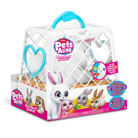 Jeu interactif - ZURU - PETS ALIVE Mama Bunny & Baby - Lapin sonore - 10 sons - Bébés surprises