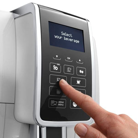 Machine expresso broyeur - De'Longhi  - Dinamica - ECAM350.35.W - 6 recettes - Blanc