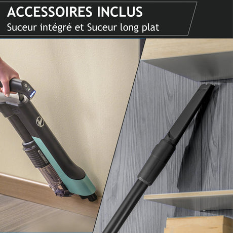 Aspirateur Balai sans Fil - HOOVER HF201P - Ultra-léger, Puissant 50AW, Turbobrosse Spécial Animaux, Technologie Ultra Compact x3