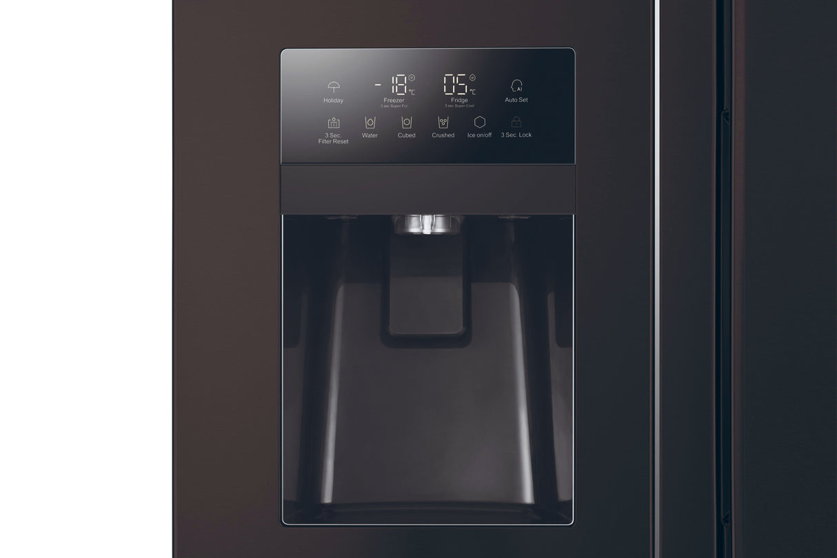 Réfrigérateur américain - HAIER - SBS 90 Series 3 HSR3918EIPB - Classe E - 515 L - 180 x 90 x 65,9 cm - Noir