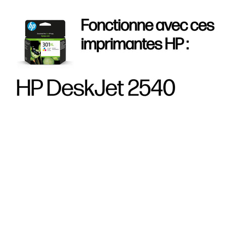 HP 301XL Cartouche d'encre trois couleurs grande capacité authentique (CH564EE) pour HP Envy 4505 et HP DeskJet