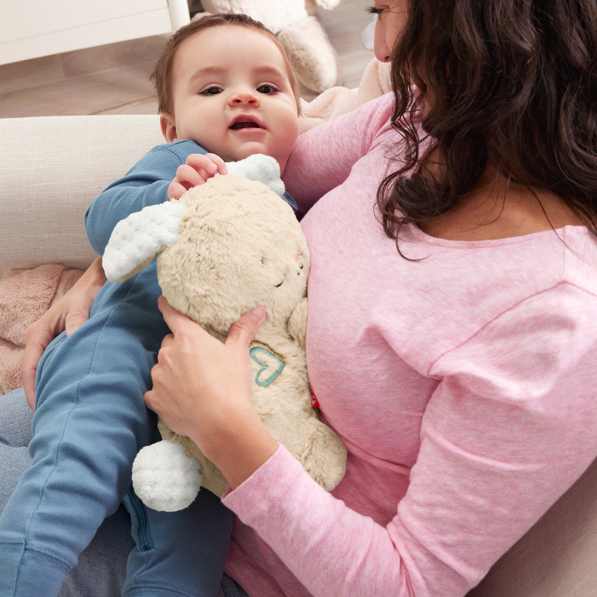 Fisher-Price-Mon Lapin Câlin - Peluche veilleuse - Jouet d'éveil - HXG97